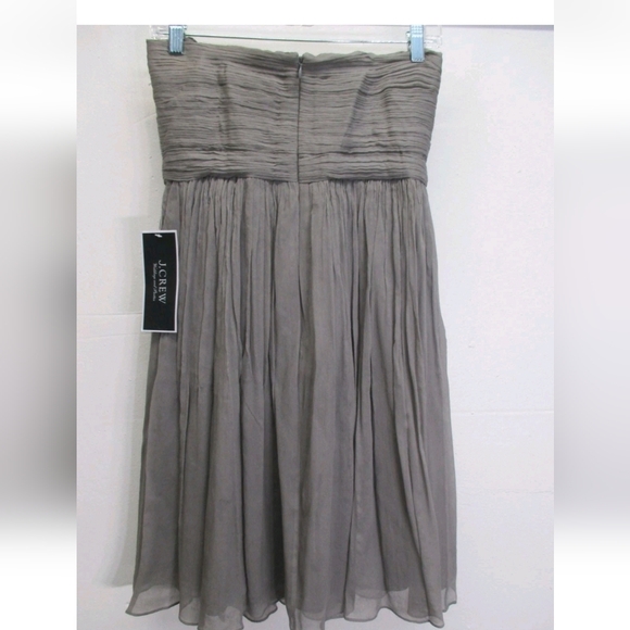 NWT J. Crew Women's 12 Nadia Silken Chiffon Strapless A- Line Dress - Picture 4 of 12